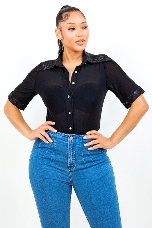 Sophia shirt rhinestone women Blouse