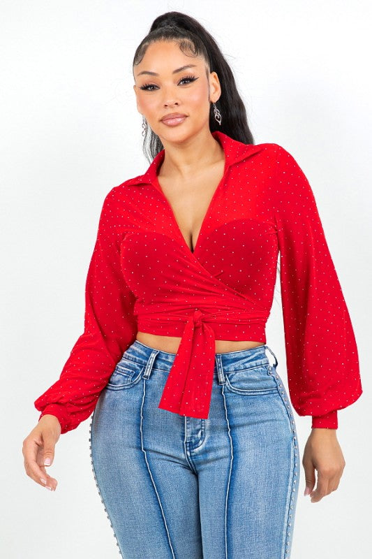 Lili blouse con pedrería